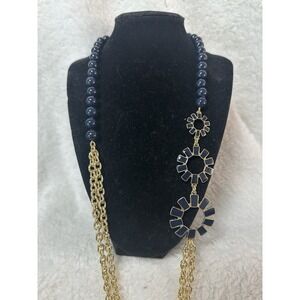 32" Talbots Bold Beads Chain Dual Strands Necklace Statement Women Party Jewelry